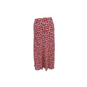 Vtg 90s Carol Anderson Collection Red Floral Midi Skirt Sz S USA Made Daisy